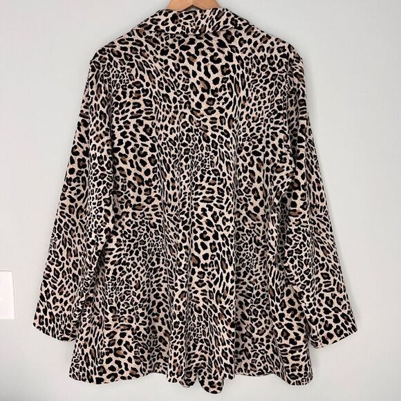 Susan Graver NWT 3XP Leopard Animal Print Knit Jacket - Picture 2 of 12